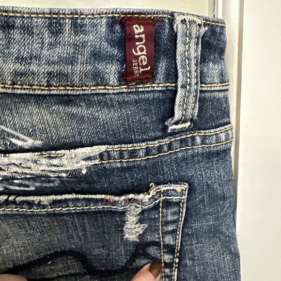 Y2K Angel Jeans Women's 7 Embroidered Boot Cut Embellished - Picture 12 of 13
